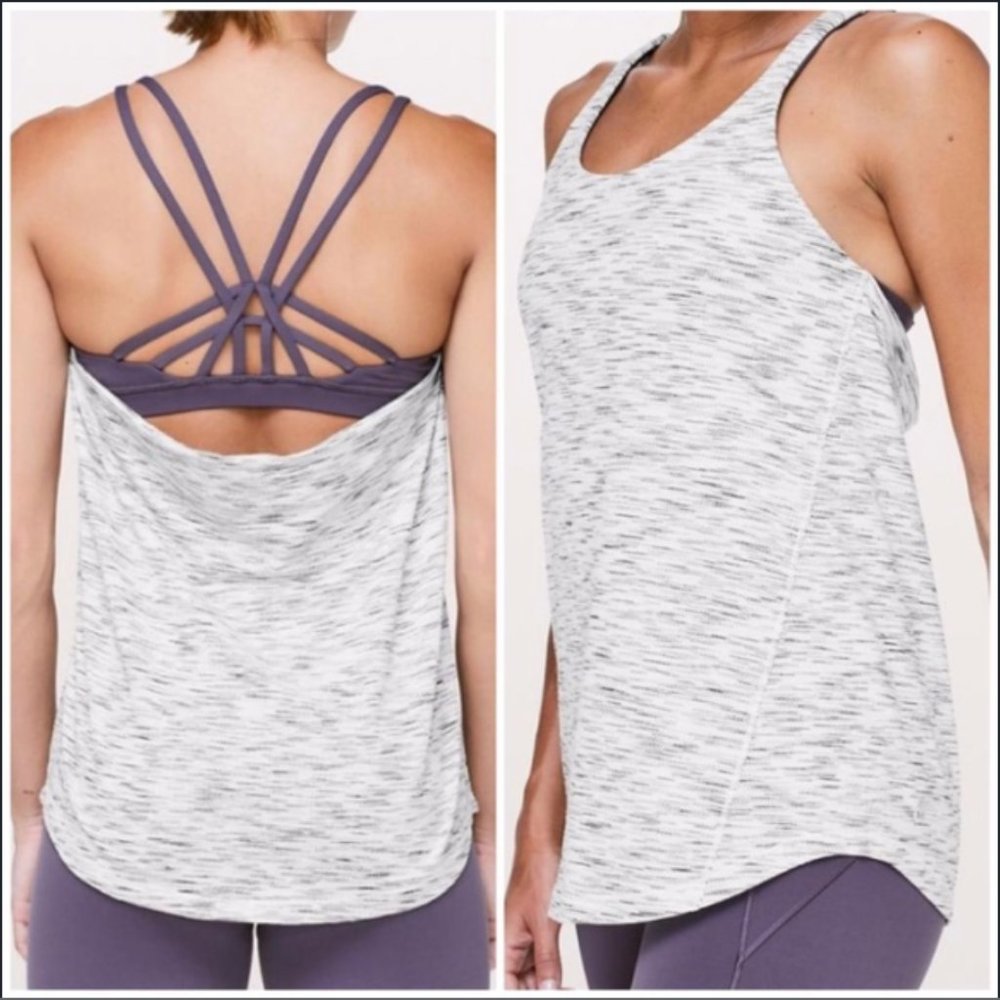 Grey Lululemon tank top with built-in bra